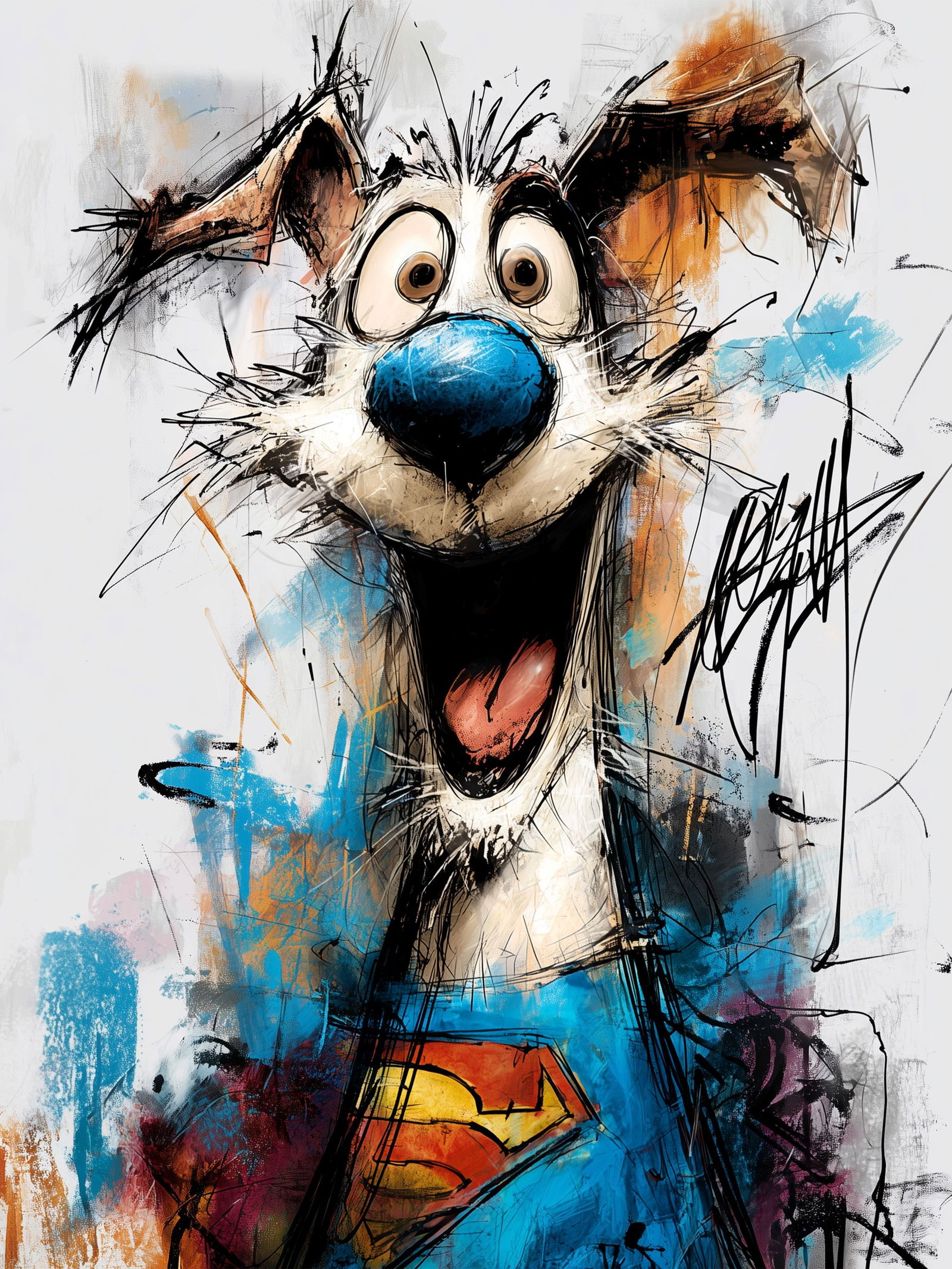 Krypto Energy – 18"x24" – TedyZet – Original mixed media work on paper: Original mixed media artwork by TedyZet (Tadas Zaicikas), work on paper, 18 × 24 inches, part of the artist’s contemporary studio practice exploring power, presence, and modern iconography through