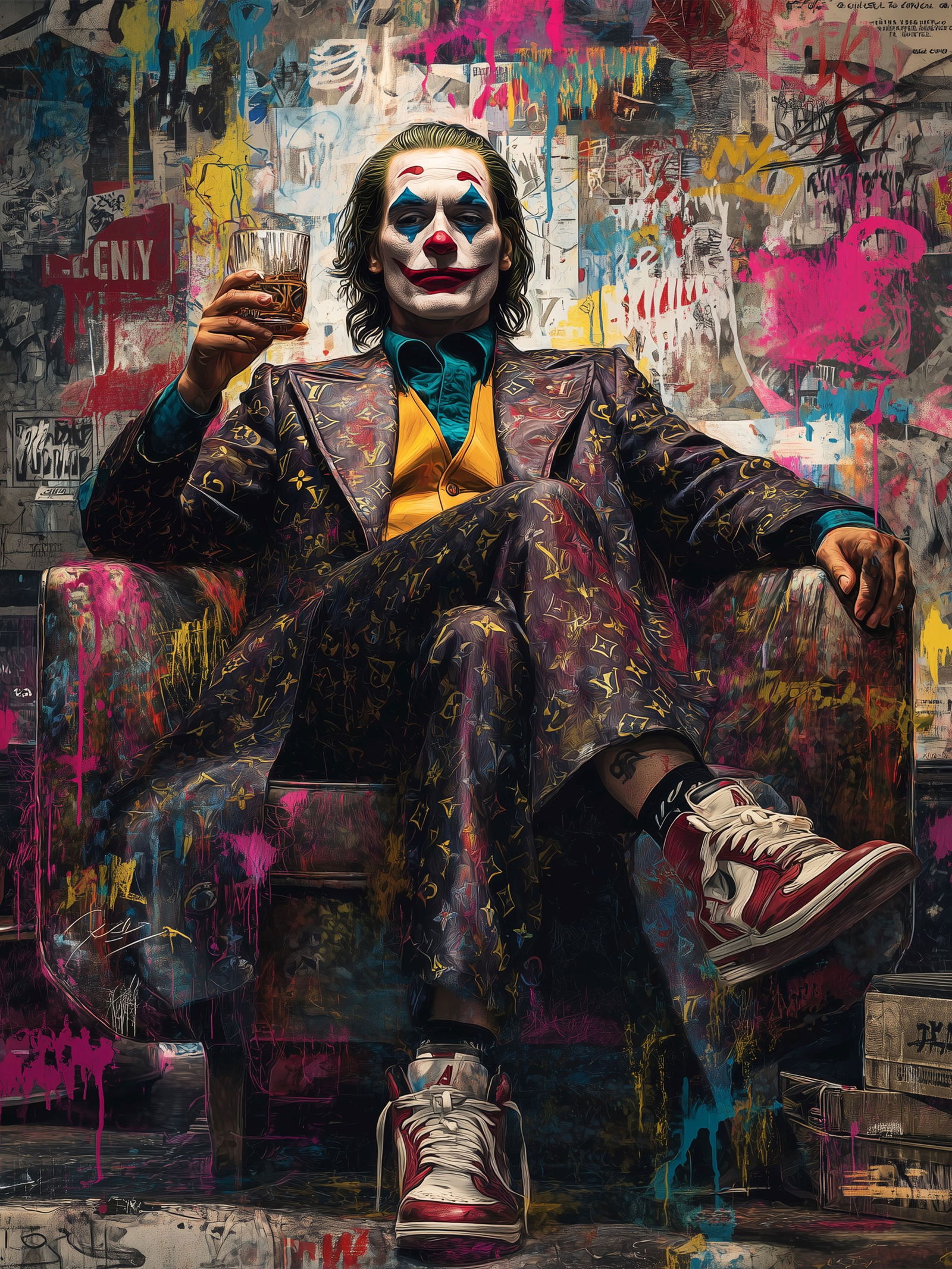 The Quiet Joker – 18"x24" – TedyZet – Original mixed media work on paper (1 of 4)