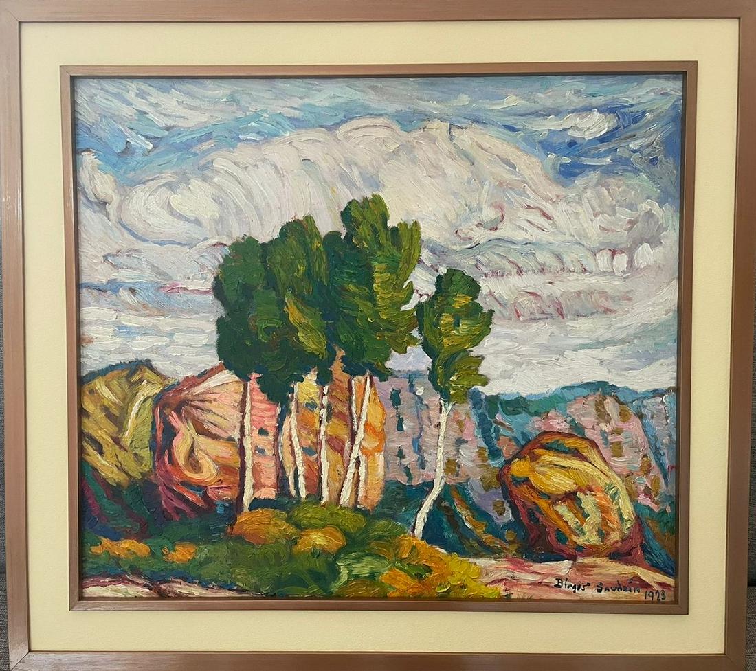 In the style of BIRGER SANDZEN - "COLORADO LANDSCAPE" - Painting - Oil on Canvas (1 of 16)