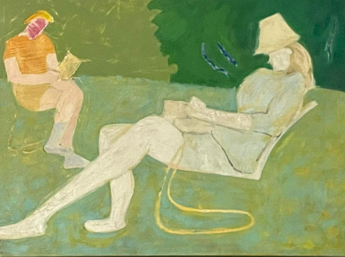 In the style of SALLY MICHEL AVERY - â€œ'FATHER & DAUGTHER' - Painting - Oil on Canvas Board (1 of 7)