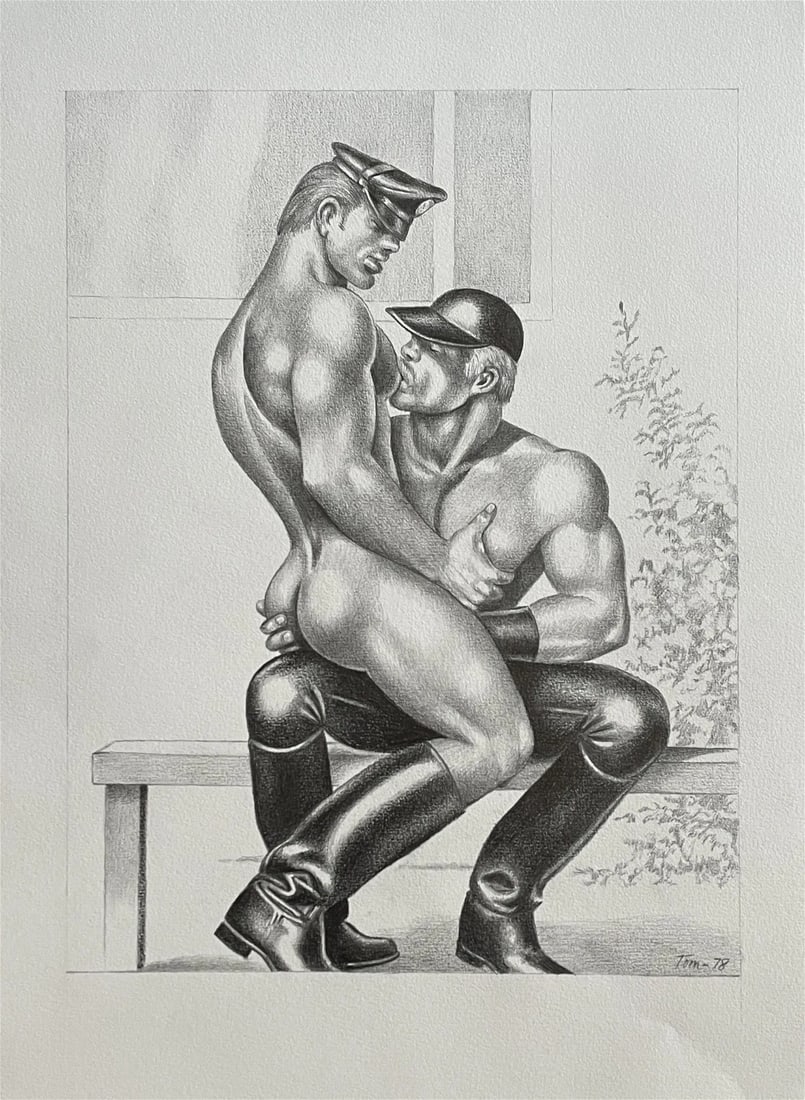 TOM OF FINLAND - DRAWING - MIXED MEDIA ON PAPER - IN THE STYLE OF (1 of 2)