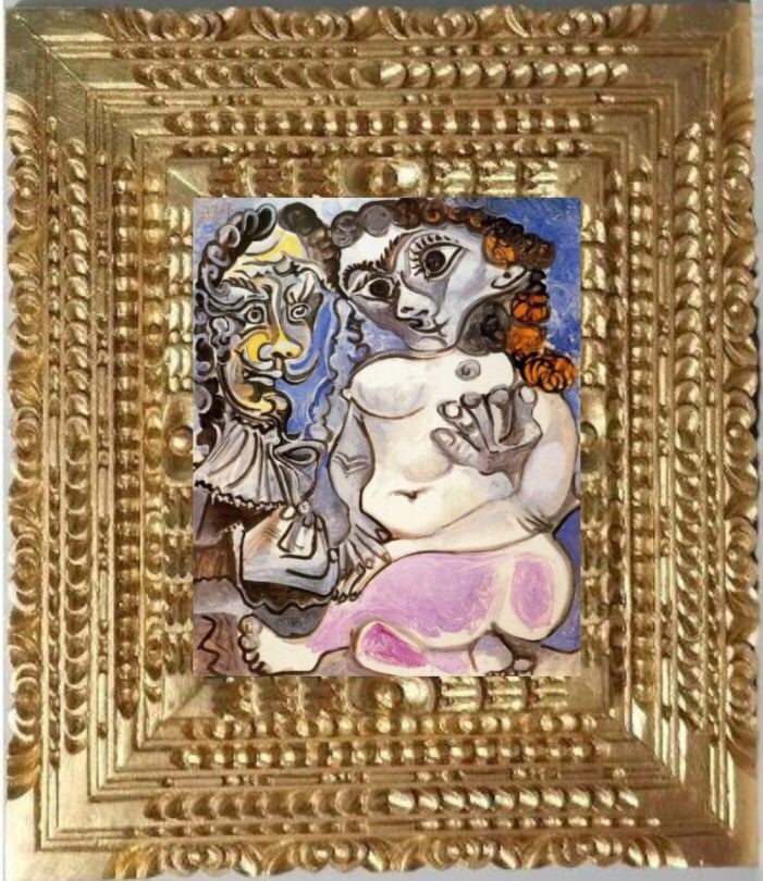 PABLO PICASSO -  THE WOMAN AND THE MUSKETEERS - OIL ON CANVAS - IN THE STYLE OF (1 of 7)