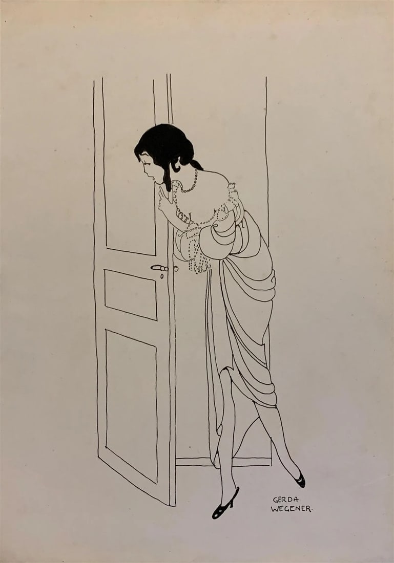 GERDA WEGENER - UNTITLED - INK ON PAPER - IN THE STYLE OF: Ink on paper in the manner/style of Gerda Wegener. Our definition of “In the manner/style of”: The auction house believes that the work is done in the manner or style of the named artist and p