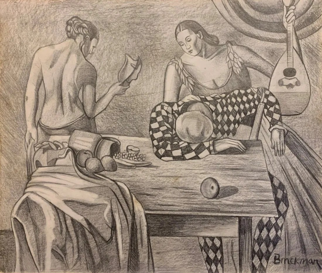 ROBERT BRACKMAN (AFTER) - UNTITLED - DRAWING - IN THE STYLE OF: Graphite Charcoal on paper in the manner of Robert Brackman. Our definition of “In the manner/style of”: The auction house believes that the work is done in the manner or style of the named ar