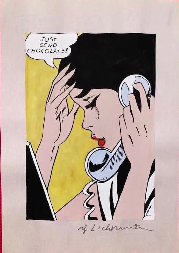 ROY LICHTENSTEIN - UNTITLED - WATERCOLOR ON PAPER - IN THE STYLE OF: Watercolor on paper in the manner/style of Roy Lichtenstein. Our definition of “In the manner/style of”: The auction house believes that the work is done in the manner or style of the named ar