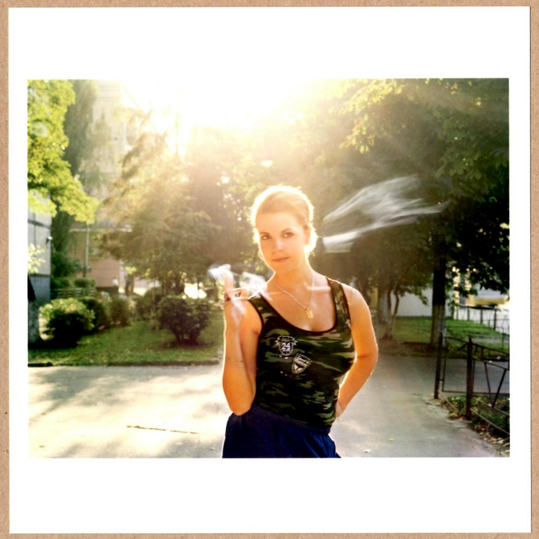 SIGNED JIM GOLDBERG WOMAN SMOKING KIEV UKRAINE LTD 6" x 6" MAGNUM ARCHIVAL PRINT.: Description: 6"x 6" limited edition Fuji Crystal Archival Matte paper print. Image size is 5.5" on the longest side and the paper size is 6" x 6". The Print is SIGNED by Jim Goldberg on the verso.Cond