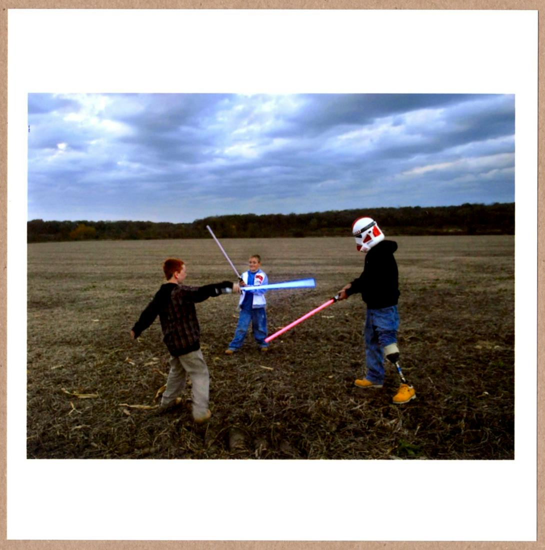 SIGNED - PETER VAN AGTMAEL -- LIGHTSABER FIGHT - LTD 6" x 6" MAGNUM ARCHIVAL PRINT. (1 of 2)