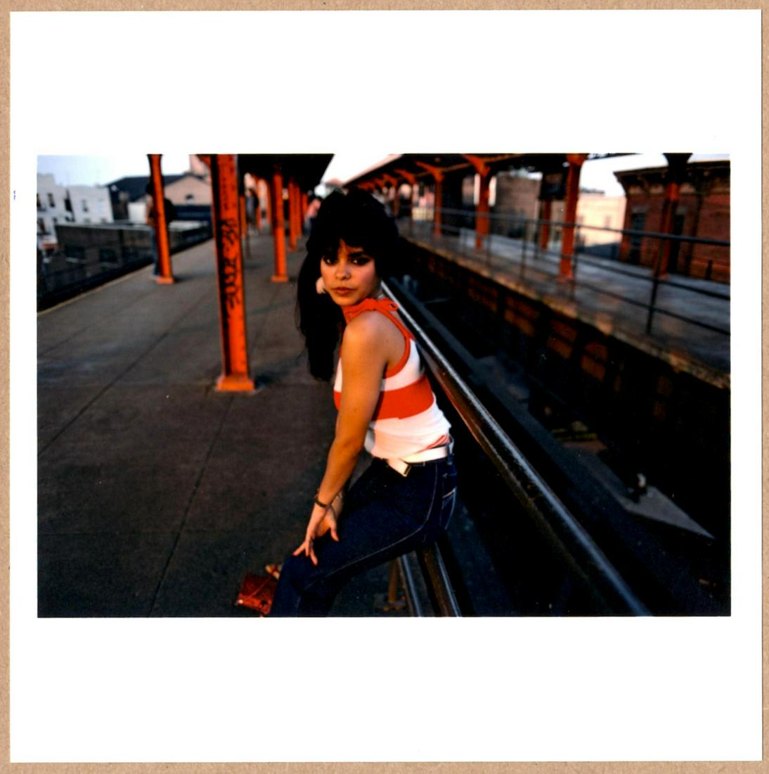 SIGNED - BRUCE DAVIDSON - WOMAN ON A SUBWAY PLATFORM, NEW YORK, USA 1980 - LTD 6" x 6" MAGNUM (1 of 2)