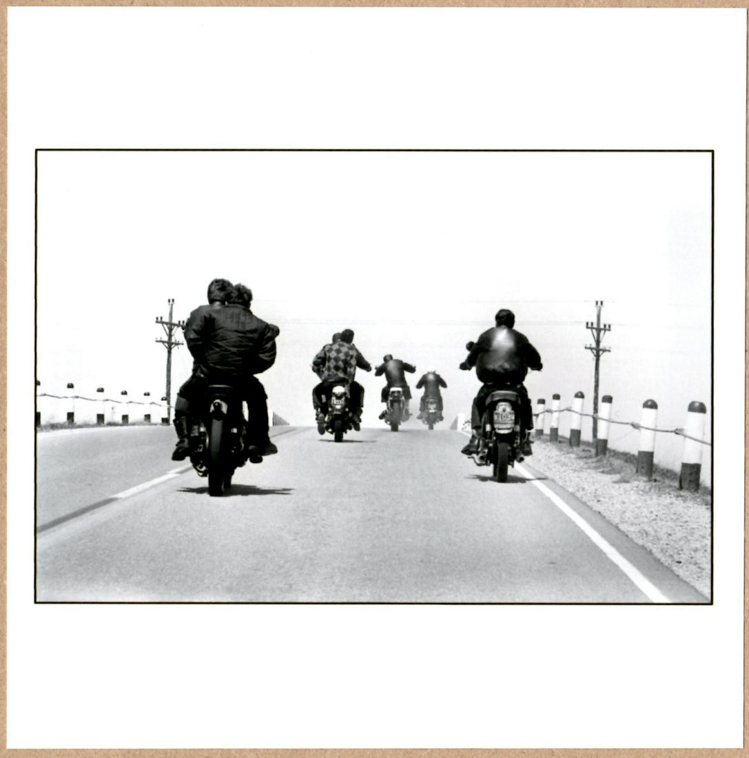 SIGNED - DANNY LYON - COVER IMAGE FOR BIKERIDERS ROUTE 12, WISCONSIN, 1963 6"x6" MAGNUM PRINT. (1 of 2)