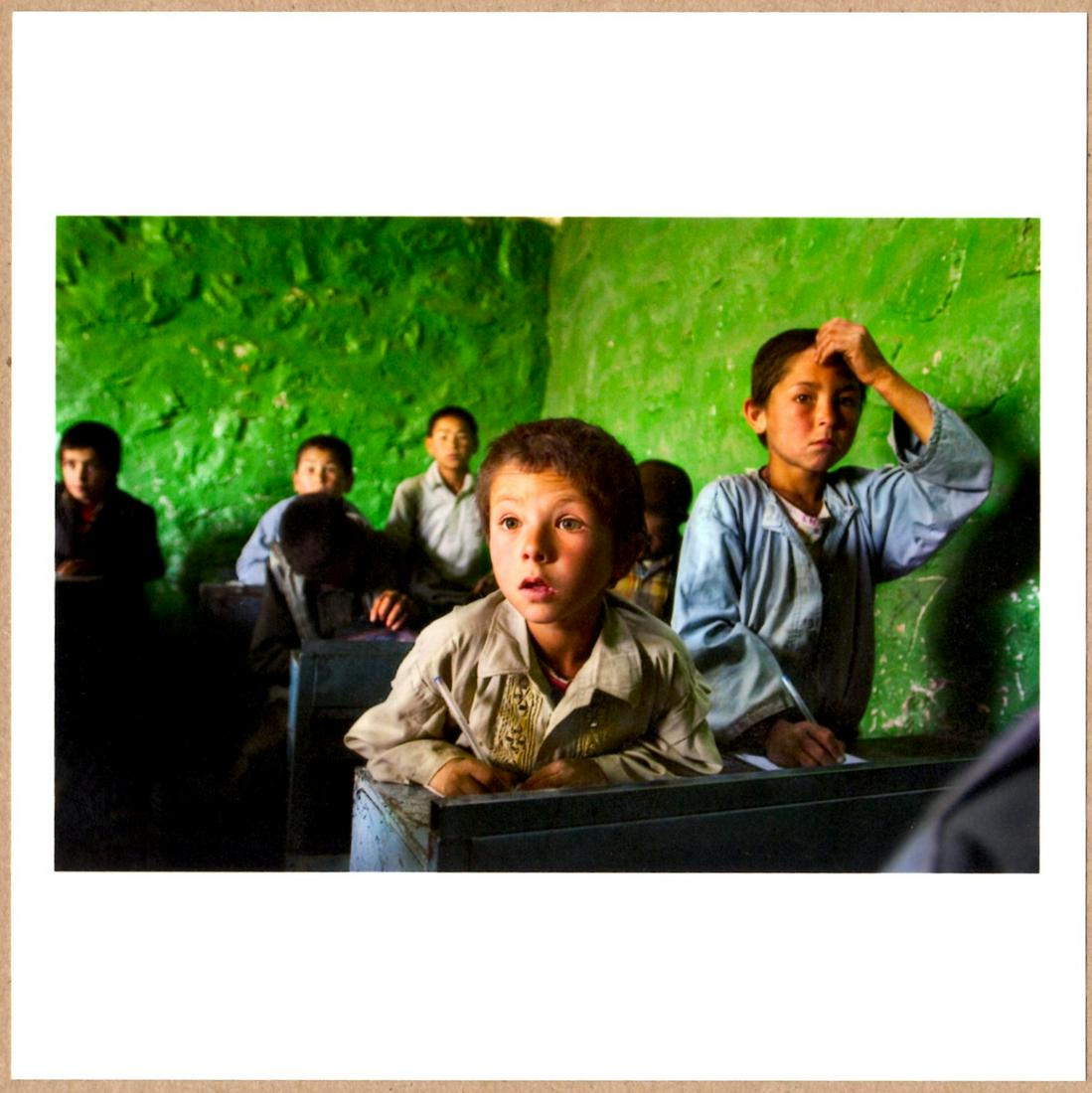 SIGNED - STEVE MCCURRY - 5TH GRADE CLASSROOM, AFGHANISTAN - 6"x6" MAGNUM PRINT. (1 of 2)