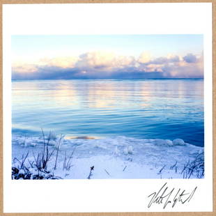 SIGNED - PETER VAN AGTMAEL - SUNRISE ON LAKE HURON LTD 6" x 6" MAGNUM PRINT.: Description: 6"x 6" limited edition Fuji Crystal Archival Matte paper print. Image size is 5.5" on the longest side and the paper size is 6" x 6". The Print is SIGNED by Peter Van Agtmael on the