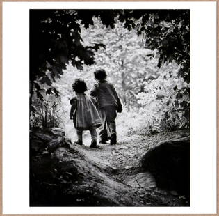 ESTATE STAMPED W. EUGENE SMITH WALK TO PARADISE GARDEN 1946 6" x 6" MAGNUM PRINT.: Description: 6"x 6" limited edition Fuji Crystal Archival Matte paper print. Image size is 5.5" on the longest side and the paper size is 6" x 6". The Print is ESTATE STAMPED on the verso.Condition: