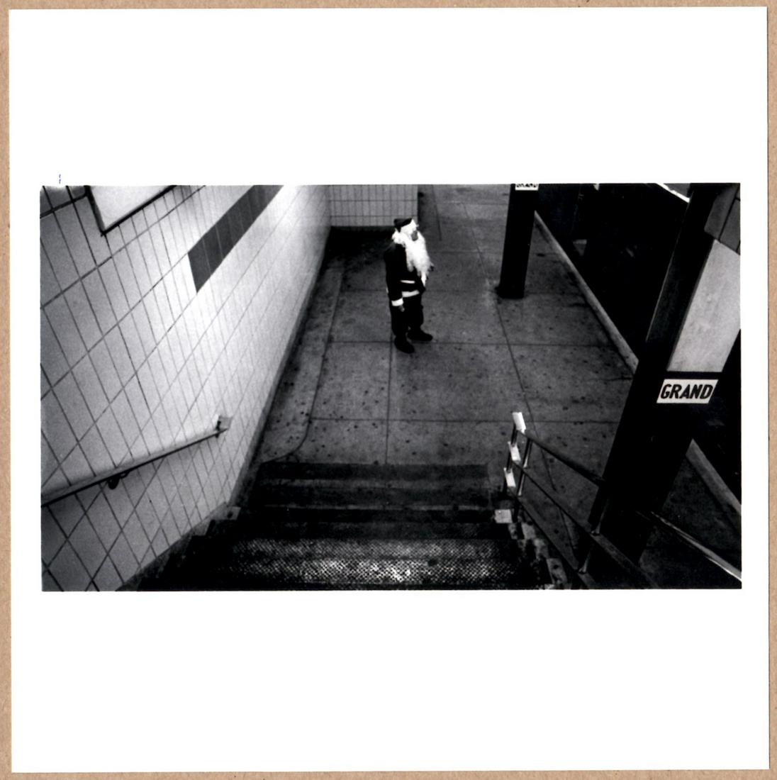 SIGNED - BRUCE GILDEN - SANTA WAITING FOR THE A-TRAIN, NEW YORK CITY SUBWAY, 1968 - LTD  6"x 6" (1 of 2)