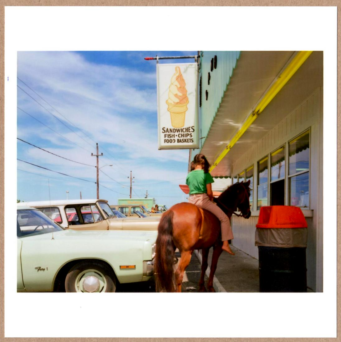 SIGNED - JOEL MEYEROWITZ ICE CREAM PROVINCETOWN MASS 1976 - 6" x 6" MAGNUM PRINT.: Description: 6"x 6" limited edition Fuji Crystal Archival Matte paper print. Image size is 5.5" on the longest side and the paper size is 6" x 6". The Print is SIGNED by Joel Meyerowitz on the verso.C