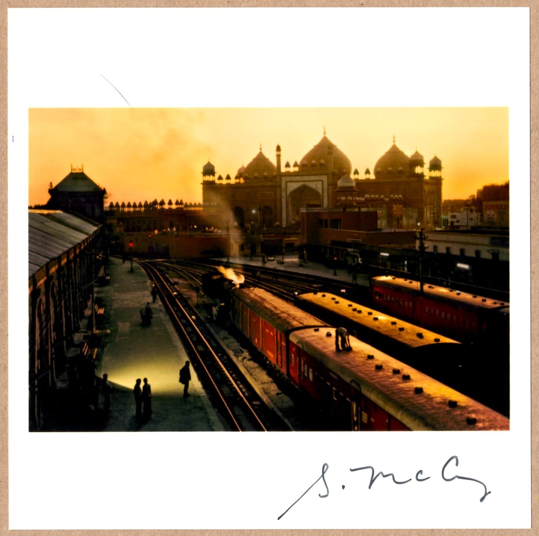 SIGNED - STEVE MCCURRY - AGRA STATION INDIA LTD 6" x 6" MAGNUM ARCHIVAL PRINT. (1 of 2)