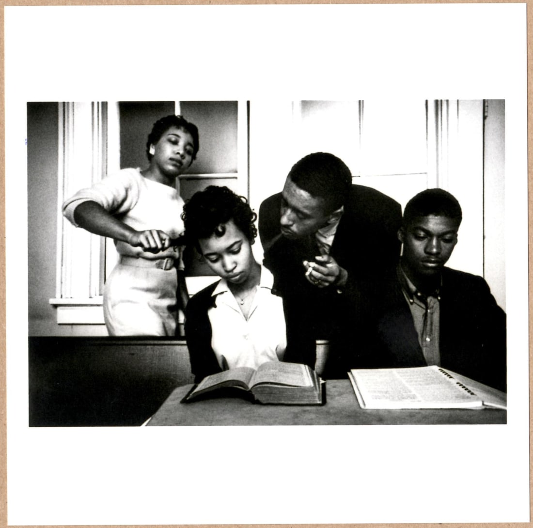 ESTATE STAMPED - EVE ARNOLD - PEACEFUL ACTIVIST TRAINING 1960 ESTATE STAMPED 6"x 6" MAGNUM PRINT. (1 of 2)