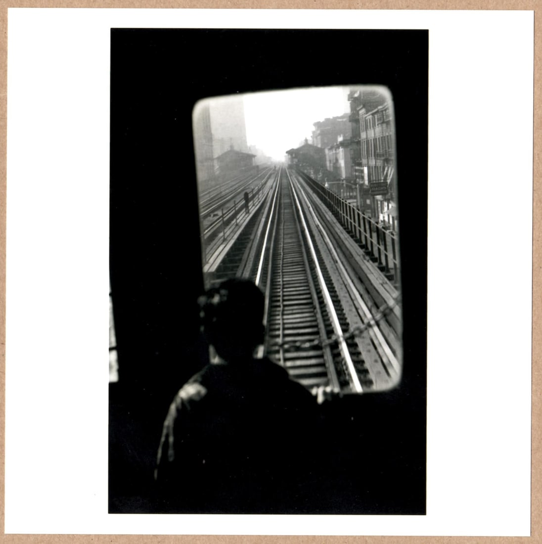 SIGNED - ELLIOTT ERWITT - THIRD AVE EL SUBWAY NEW YORK 1955 - 6 x 6 MAGNUM PRINT. (1 of 2)