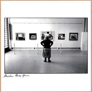 SIGNED - MICHA BAR-AM - CONTEMPLETING MODERN ART, PABLO PICASSO EXHIBIT, TEL AVIV MUSEUM OF ART,: Description: 6"x 6" limited edition Fuji Crystal Archival Matte paper print. Image size is 5.5" on the longest side and the paper size is 6" x 6". The Print is SIGNED by Micha Bar-Am on the recto.Cond