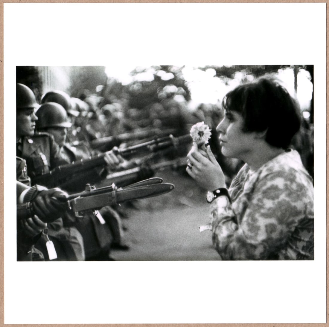 ESTATE STAMPED - MARC RIBOUD - VIETNAM PROTEST FLOWER GIRL 6" x 6" MAGNUM PRINT. (1 of 2)