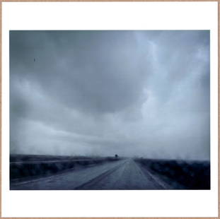 SIGNED - TODD HIDO - A ROAD DIVIDED #5406, 2006 - LTD 6" x 6" MAGNUM ARCHIVAL PRINT .: Description: 6"x 6" limited edition Fuji Crystal Archival Matte paper print. Image size is 5.5" on the longest side and the paper size is 6" x 6". The Print is SIGNED by Todd Hido on the