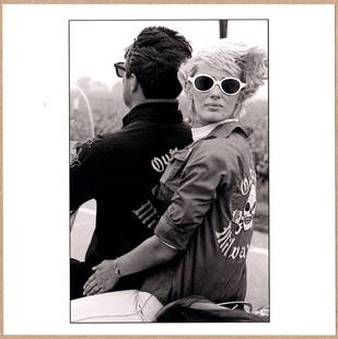 SIGNED - DANNY LYON - MEMORIAL DAY RUN, 1966 FRON THE SERIES BIKERIDERS - LTD 6" x 6" MAGNUM: Description: 6"x 6" limited edition Fuji Crystal Archival Matte paper print. Image size is 5.5" on the longest side and the paper size is 6" x 6". The Print is SIGNED by Danny Lyon on the