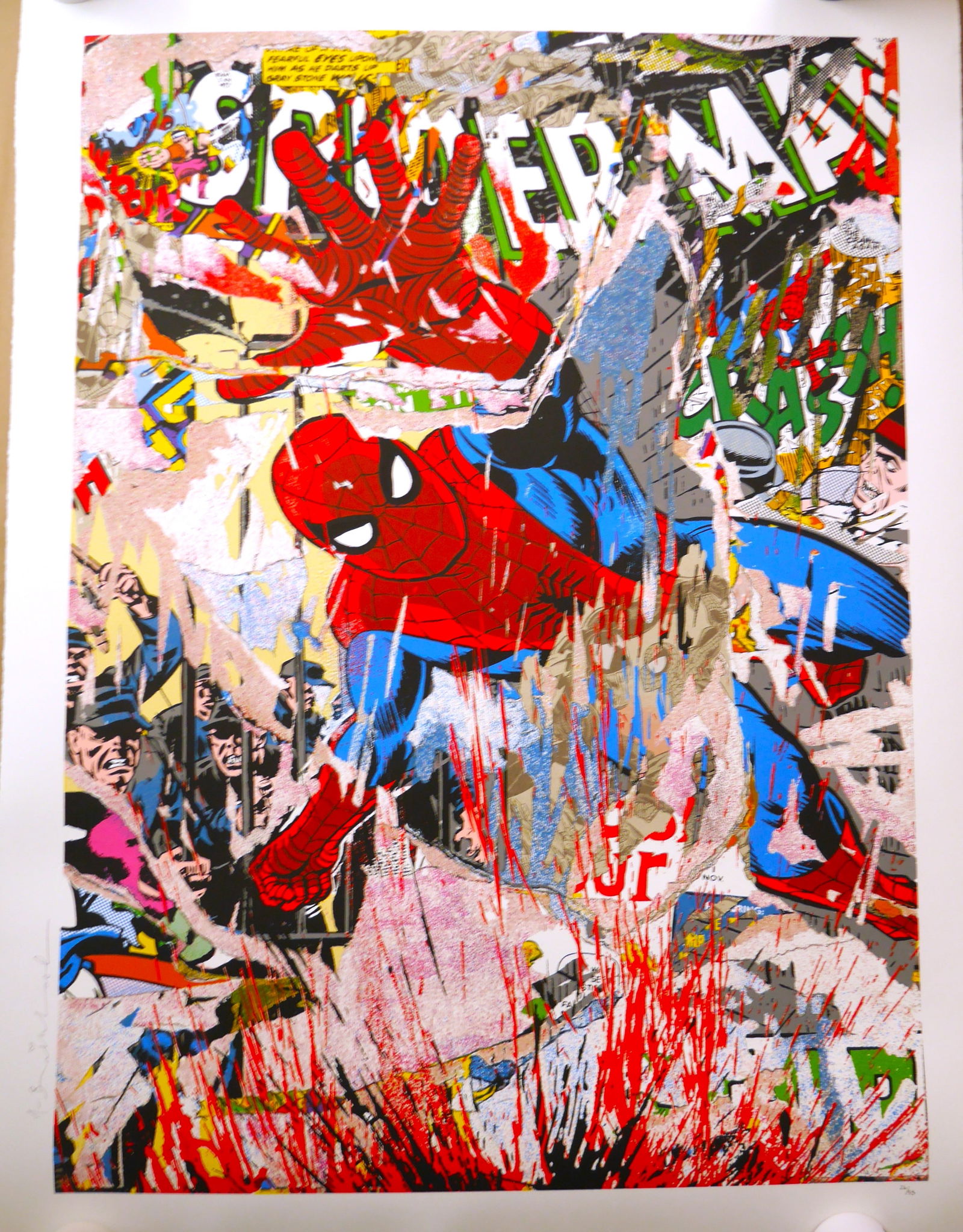 Mr. Brainwash; Spiderman [SIGNED 49" x 37" inches LIMITED EDITION 10-COLOR SCREEN PRINT 1/55] (1 of 5)