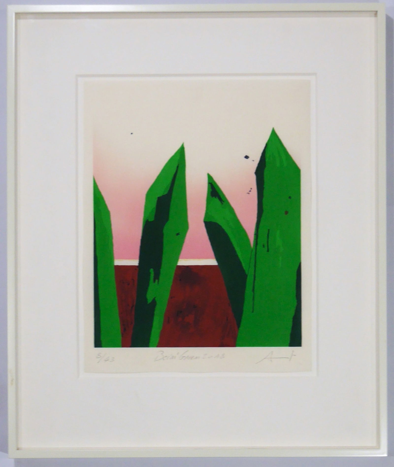 Ancart, Harold [SIGNED];  'Bein Green (Or Yellow)', 2018. [2018 13.8 x 10.8 inch COLORED WOODCUT] (1 of 4)