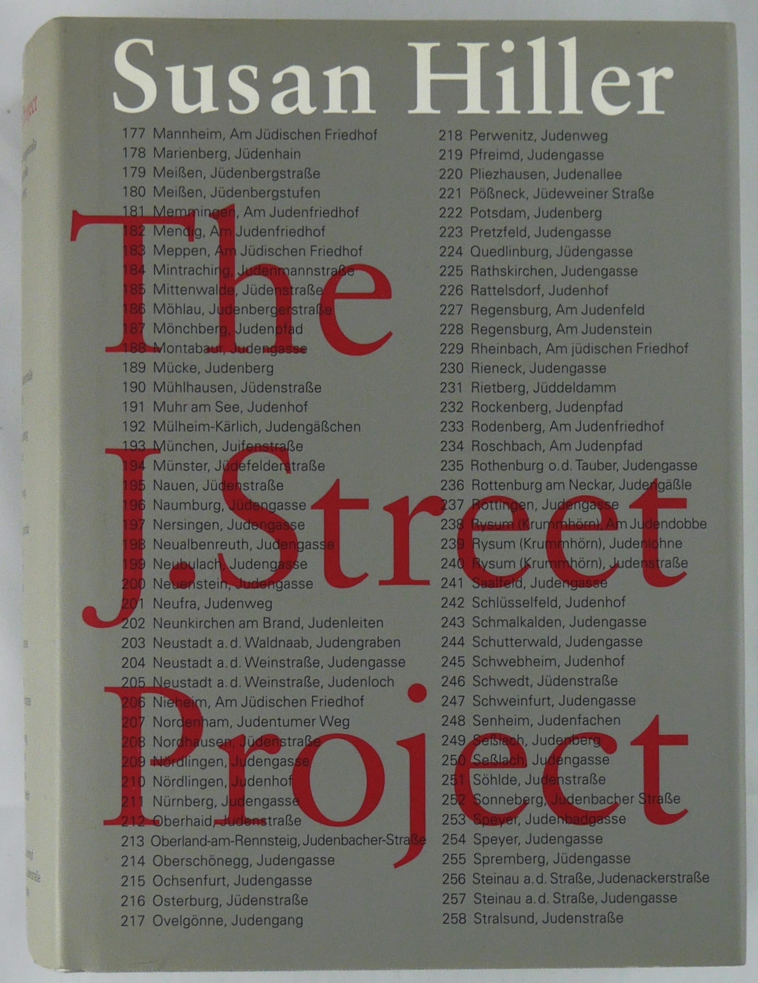 Hiller, Susan, J Street Project: Berlin: Compton Verney, 2005. Hardcover in dust jacket. First Edition, First Printing. 6¾ - 7¾". 644 pages illustrated with numerous color photographic images throughout. Cited in Parr and B
