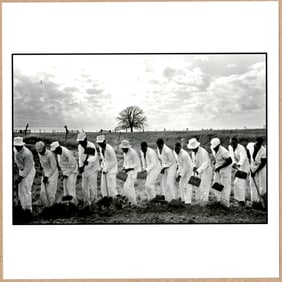 SIGNED DANNY LYON - THE LINE, FERGUSON UNIT, TEXAS DEPARTMENT OF CORRECTIONS, 6" x 6" PHOTOGRAPH
