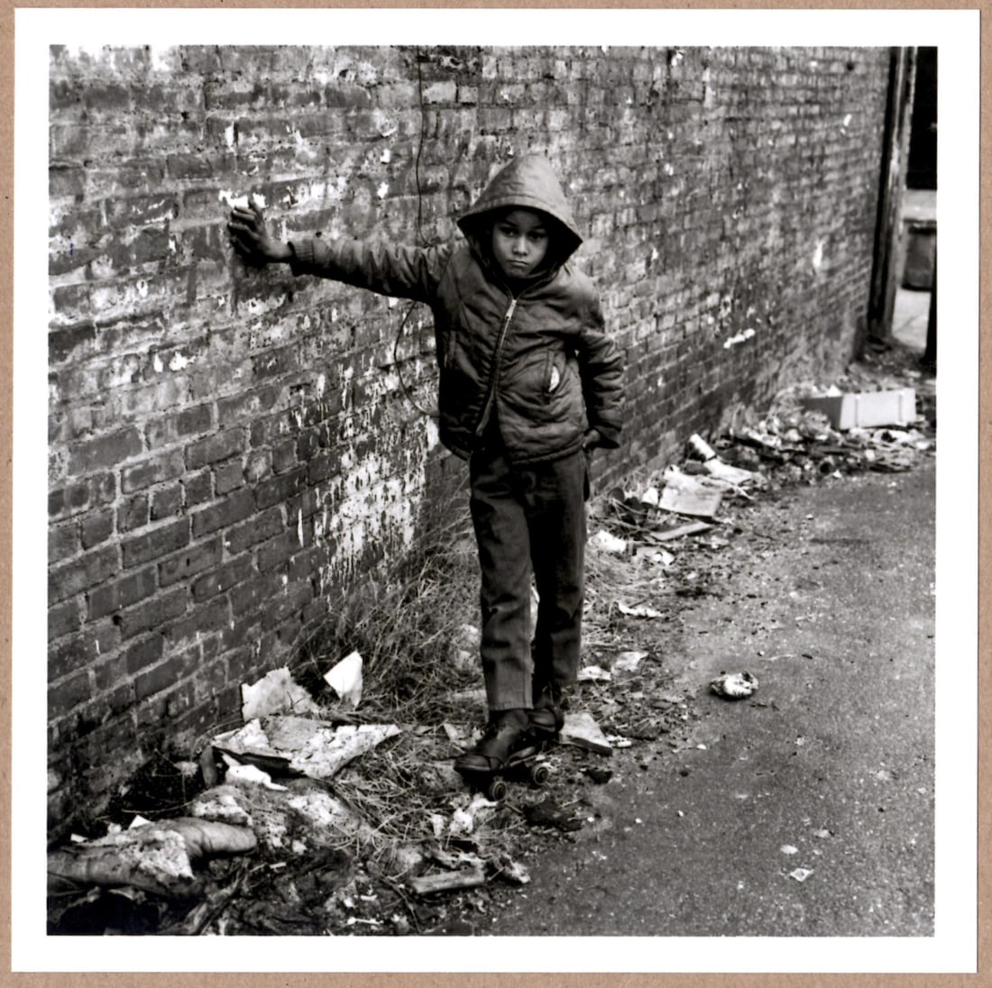 SIGNED - BRUCE DAVIDSON - EAST 100TH STREET LTD 6" x 6" PHOTOGRAPH: Description: Bruce Davidson 6"x 6" limited edition Archival Matte paper print from his East 100th Street Series. Image size is 5.5" on the longest side and the paper size is 6" x 6". Each print is han