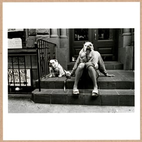 SIGNED - ELLIOTT ERWITT DOGS STOOP NEW YORK 2000 LTD 6" x 6" PHOTOGRAPH