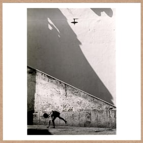 SIGNED - THOMAS HOEPKER - BOY PLAYING, NAPLES, ITALY, 1956 - LTD 6" x 6" PHOTOGRAPH