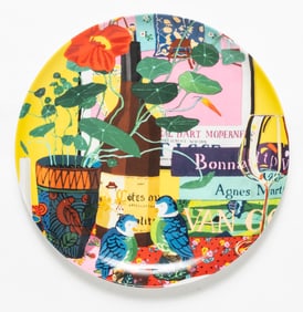Hilary Pecis, Nastartium, 2020 [RARE 10.5" HAND-SIGNED LTD ED #/20 FINE BONE CHINA PLATE]