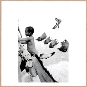 SIGNED - JOHN VINK - KIDS FILLING GUERBAS, BURKINA FASO - 6" x 6" MAGNUM ARCHIVAL PRINT