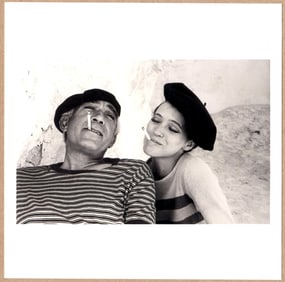 ESTATE STAMPED - EVE ARNOLD - ANTHONNY QUINN & ANNA KARINA, THE MAGUS 1967 6" x 6" MAGNUM PRINT