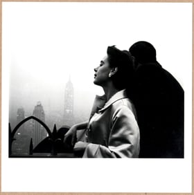 ESTATE STAMPED - EVE ARNOLD COUPLE ON A SKYSCRAPER OVERLOOK, NYC - LTD 6" x 6" MAGNUM PRINT