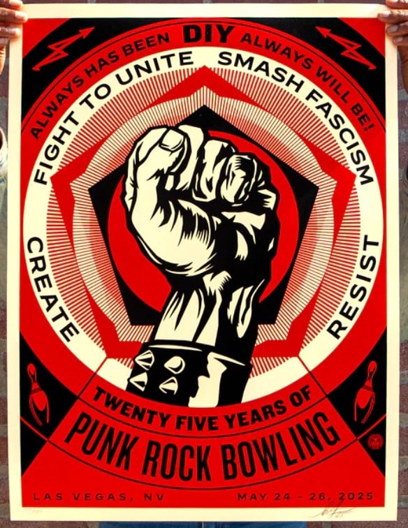 Shepard Fairey, Punk Rock Bowling (2025) [SIGNED - 2025 LTD EDITION 24 x 18 INCH SCREENPRINT #/550] (1 of 1)