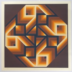 Peters, Jurgen; Oktogon IV  [27" x 27" OP-ART SERIGRAPH LTD ED #/125]