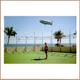 SIGNED - JOEL MEYEROWITZ - MAN AND BLIMP FLORIDA, 1968 LTD 6" x 6" MAGNUM PRINT
