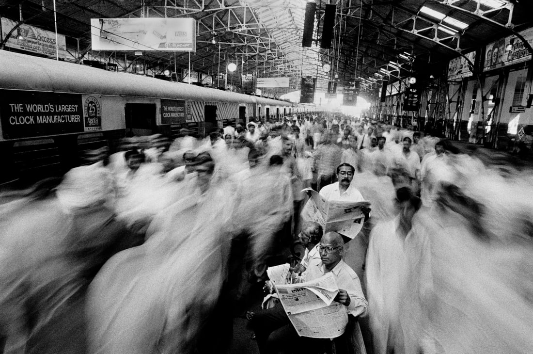 Rai, Raghu; Commuters at Church Gate railway station. Mumbai, 1995 [SIGNED LTD ED #/50 - 18" x 29" (1 of 1)