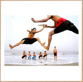 SIGNED - RAGHU RAI - KALARI PRACTICE, KERALA, INDIA. LTD 6" x 6" MAGNUM PRINT