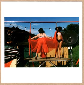 SIGNED - SUSAN MEISELAS - CARNIVAL STRIPPERS - THE STAR AND NEW GIRL AT WORK, 1975 LTD 6"x 6" PHOTO