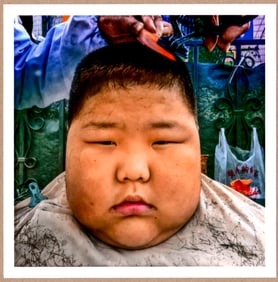 SIGNED - MICHAEL CHRISTOPHER BROWN HAIRCUT, DALIAN, CHINA LTD 6" x 6" MAGNUM ARCHIVAL PRINT