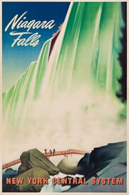 NIAGARA FALLS [ORIGINAL, ORIGINAL 1950 NEW YORK CENTRAL RAIL SYSTEM POSTER]