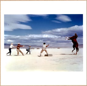 ESTATE STAMPED - CORNELL CAPA MARILYN MONROE HORSE TRAINING ON THE MISFITS SET 6" x 6" MAGNUM PRINT