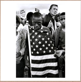 SIGNED BRUCE DAVIDSON CIVIL RIGHTS MARCH FROM SELMA TO MONTGOMERY ALABAMA, 1965 6" x 6" MAGNUM PRINT
