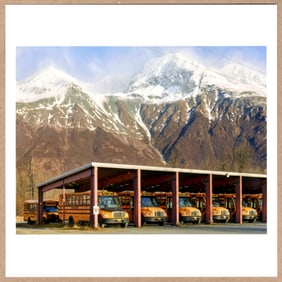 SIGNED - MARK POWER - SCHOOL BUS DEPOT, ALASKA, 2022 - LTD 6" x 6" MAGNUM ARCHIVAL PRINT