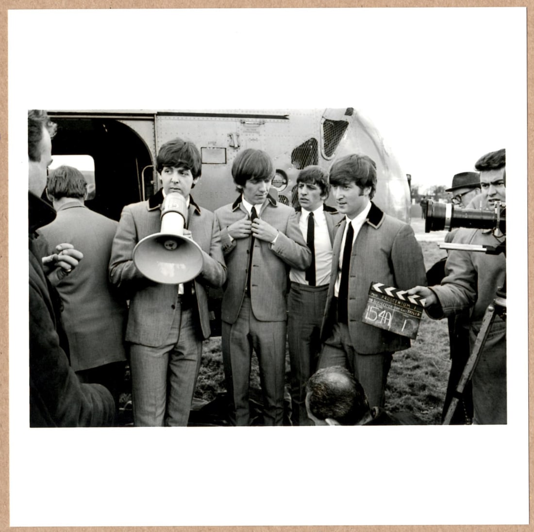 SIGNED DAVID HURN THE BEATLES A HARD DAYS NIGHT 1964 LTD 6" x 6" MAGNUM PRINT: Description: 6"x 6" limited edition Fuji Crystal Archival Matte paper print. Image size is 5.5" on the longest side and the paper size is 6" x 6". The Print is SIGNED by David Hurn on the verso.Condit