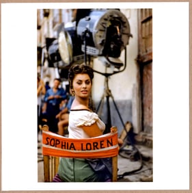 ESTATE STAMPED - DAVID SEYMOUR - SOPHIA LOREN FILMING IN ROME 6"x 6" MAGNUM PRINT