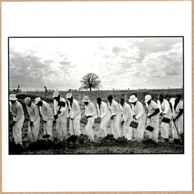 SIGNED DANNY LYON - THE LINE, FERGUSON UNIT, TEXAS PRISON, [CONVERSATIONS WITH DEAD 6" x 6" PHOTO